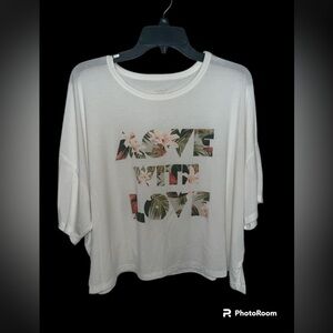 LIKE NEW Old Navy Active “Move With Love” Cropped Floral Tee - Sz XL
